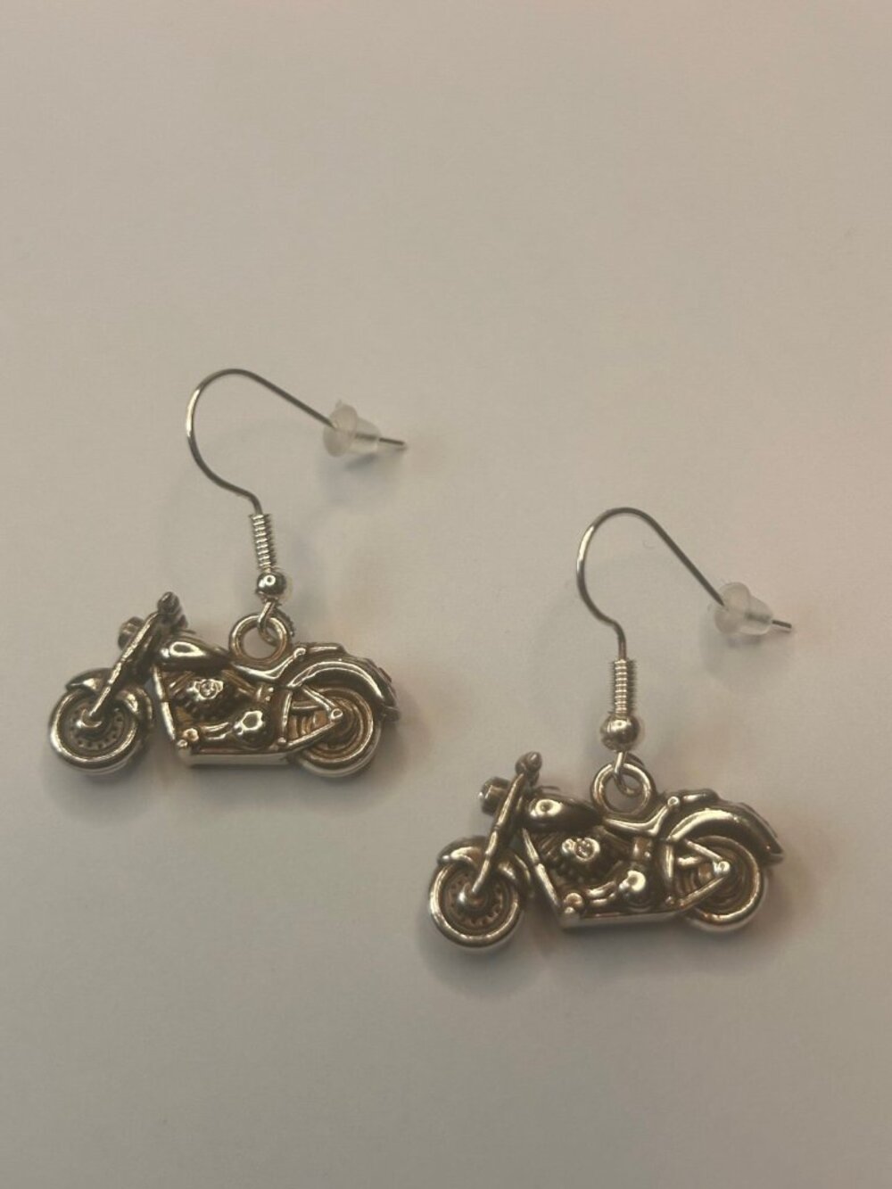 Brighton Let's Ride Motorcycle custom earrings silver  NWOT